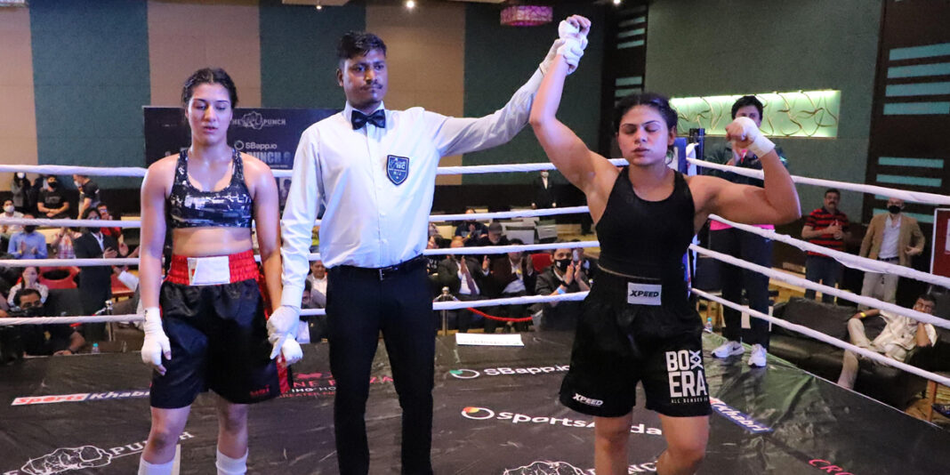 Geeta Solanki won by Unanimous Decision against Chandni Mehra at Punch 6, Crowne Plaza - 13 March 2021 Geeta Solanki Beats Chandni Mehra