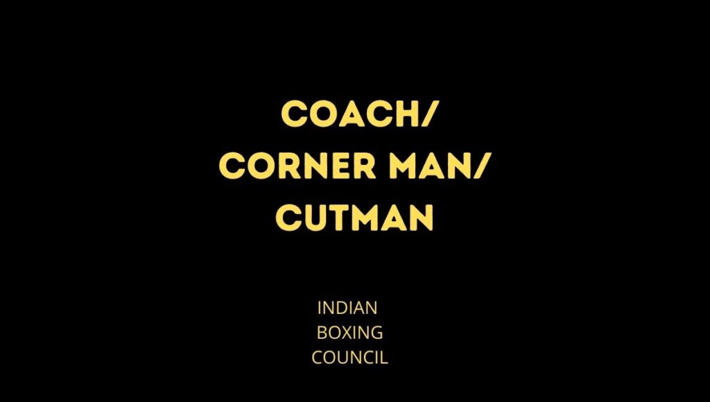 Boxing License - Coach/ Cut Man/ Corner Man