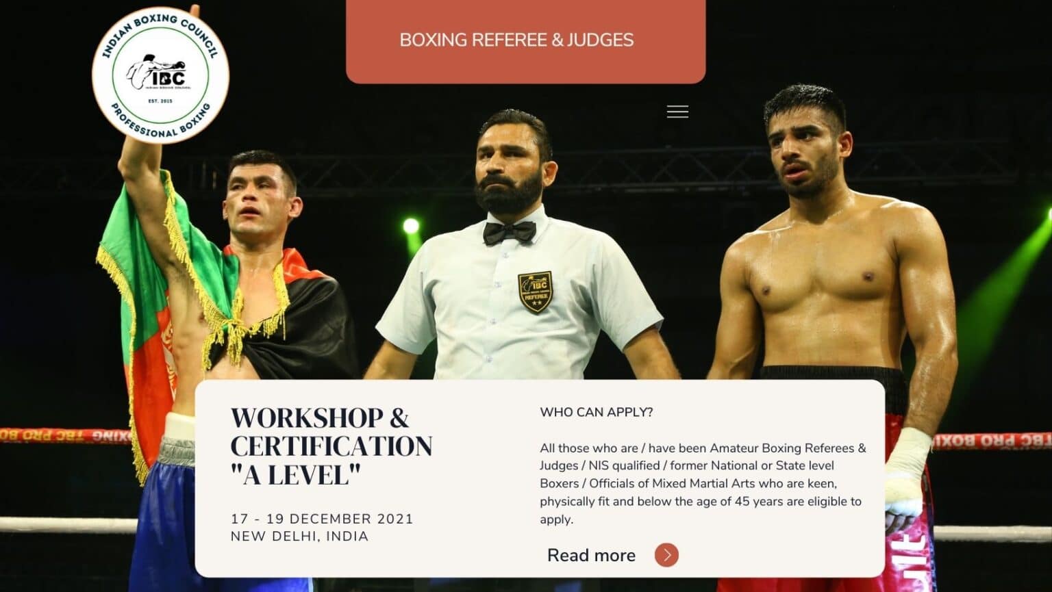 IBC Boxing Officials Referee & Judges Workshop & Seminar - New Delhi