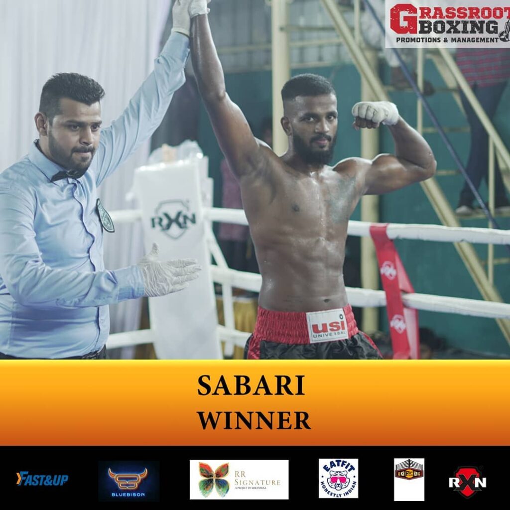 Boxer Sabari J Winner at Grassroot Boxing - 13 Sep 2021