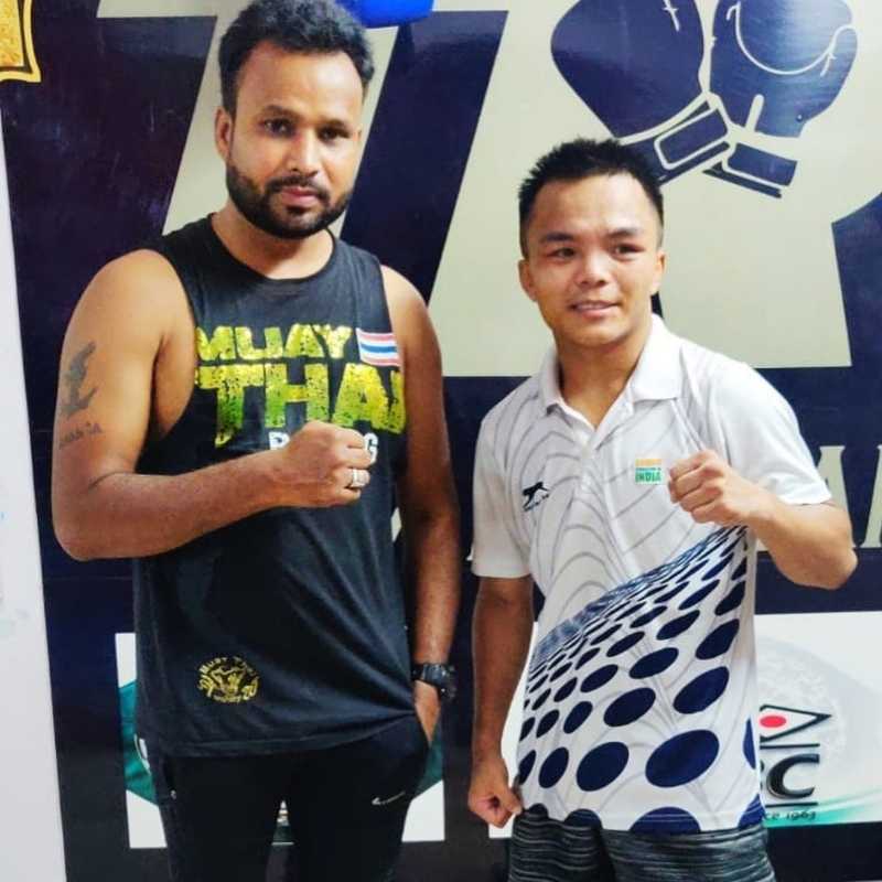 Professional Boxing Manager Roshan Nathanial with NT Lalbiakkima